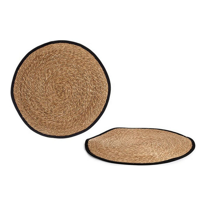 Black Carpet Fiber Black Brown Natural Natural Fiber 80 x 1 x 80 cm Natural Brown (Ø 80 cm)