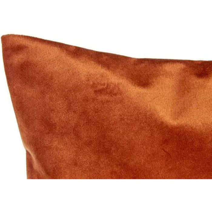 Orange Velvet Polyester Cushion (45 x 13 x 45 cm)