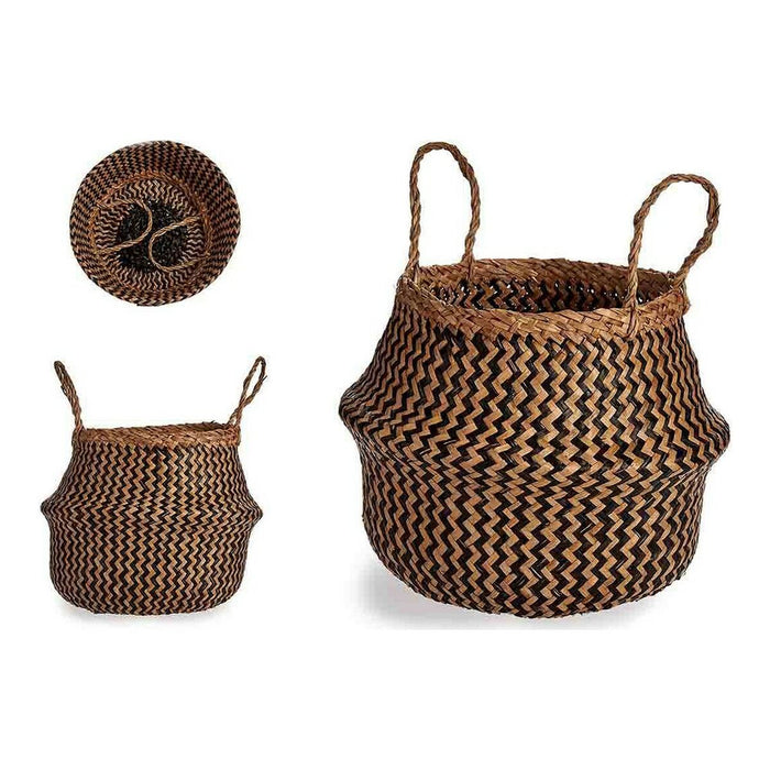 Natural Black Brown Basket Reed 8 L 31 x 38 x 31 cm