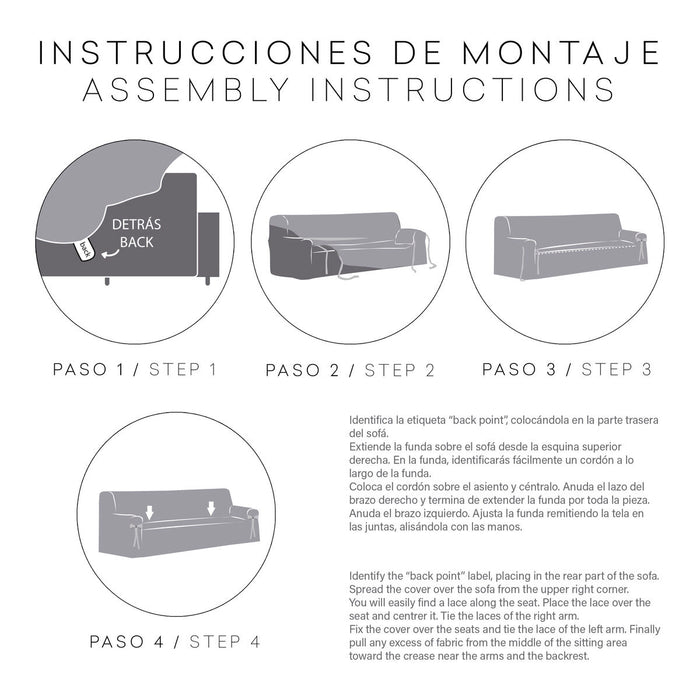 Eysa MID Blue Sofa Cover 100 x 110 x 230 cm