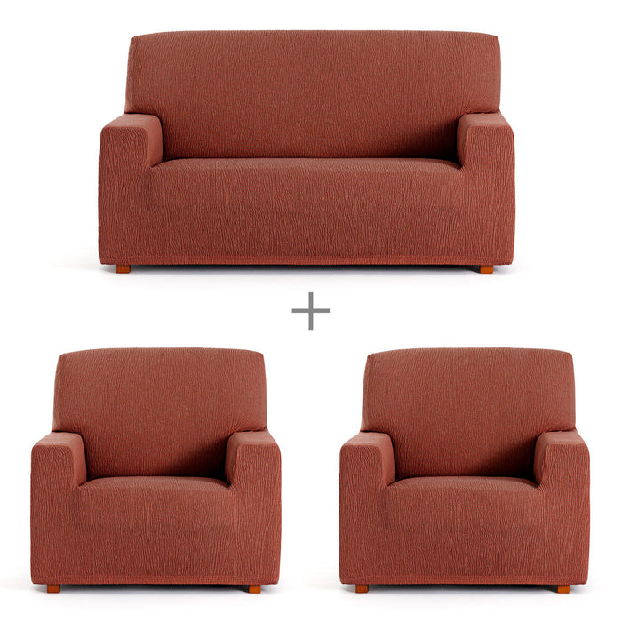 Eysa TROYA Orange Sofa Cover Set 70 x 110 x 210 cm 3 Pieces