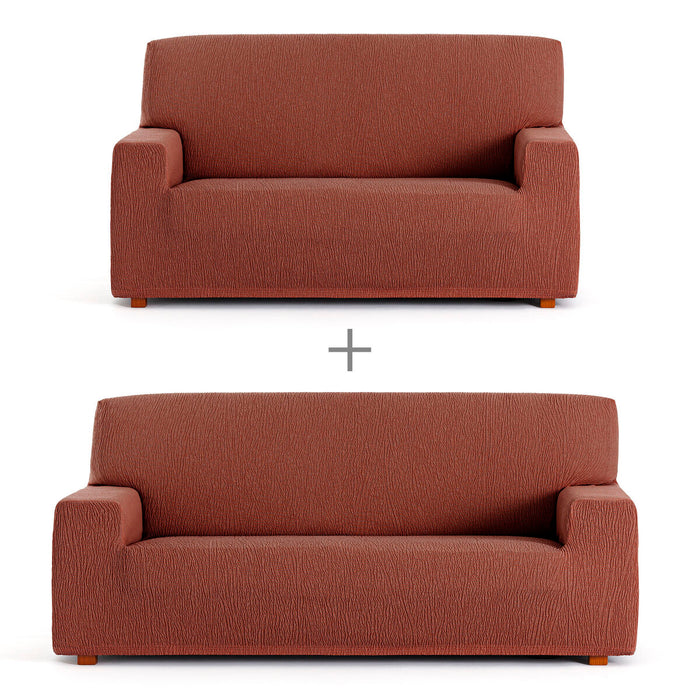 Eysa TROYA Orange Sofa Cover Set 70 x 110 x 210 cm 2 Pieces
