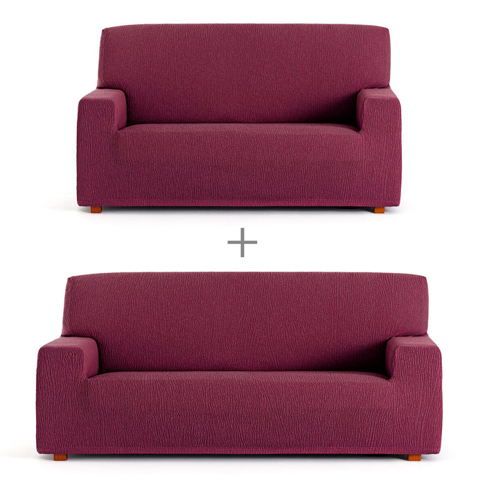 Eysa TROYA Sofa Cover Set Burgundy 70 x 110 x 210 cm 2 Pieces