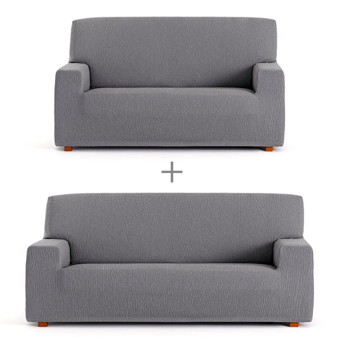 Eysa TROYA Grey Sofa Cover Set 70 x 110 x 210 cm 2 Pieces