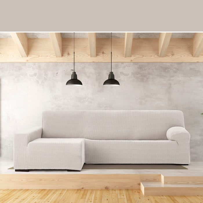 Eysa JAZ White Long Arm Chaise Longue Cover, Left, 180 x 120 x 360 cm