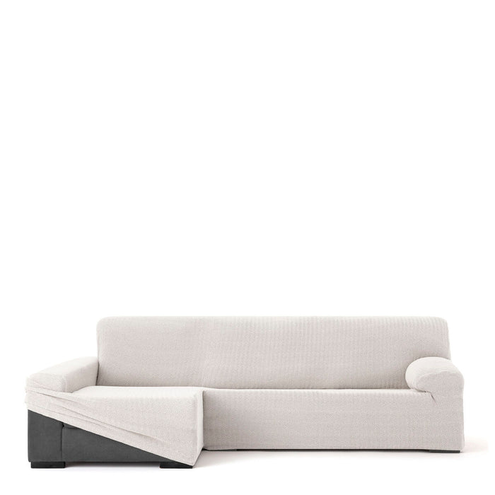Eysa JAZ White Long Arm Chaise Longue Cover, Left, 180 x 120 x 360 cm