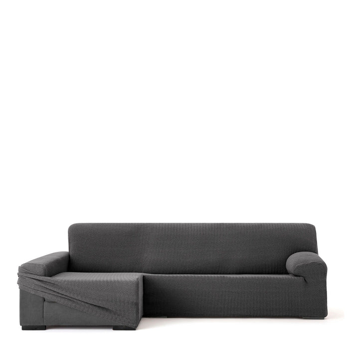 Eysa JAZ Dark Grey Chaise Longue Cover with Long Arms, Left, 180 x 120 x 360 cm