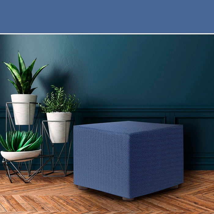 Eysa JAZ Blue pouf cover 65 x 65 x 65 cm