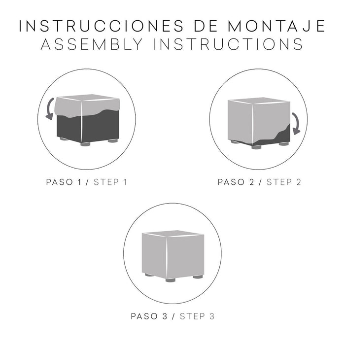 Eysa JAZ pouf cover, grey, 65 x 65 x 65 cm