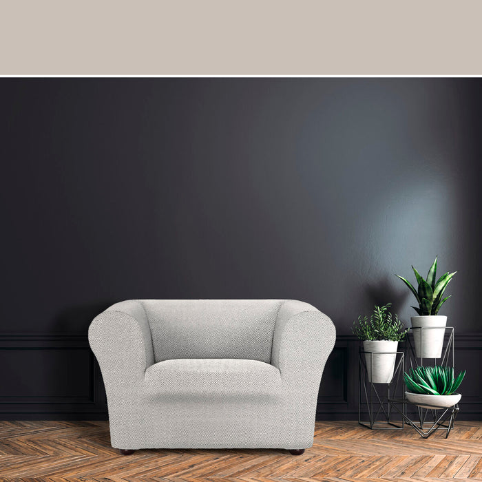 Eysa JAZ armchair cover, white, 110 x 100 x 130 cm