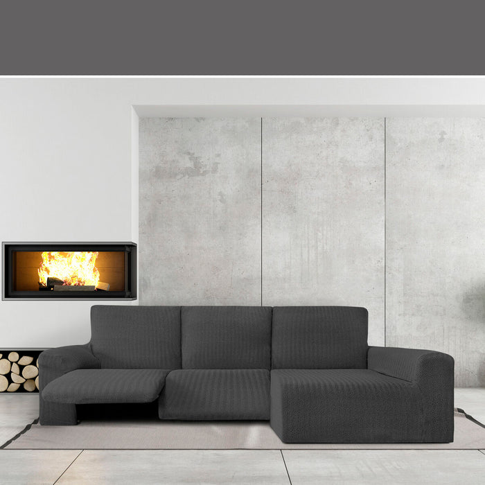 Eysa JAZ Dark Grey Long Arm Chaise Longue Cover 180 x 120 x 360 cm
