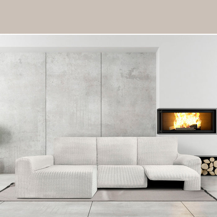 Eysa JAZ White Long Arm Chaise Longue Cover, Left, 180 x 120 x 360 cm