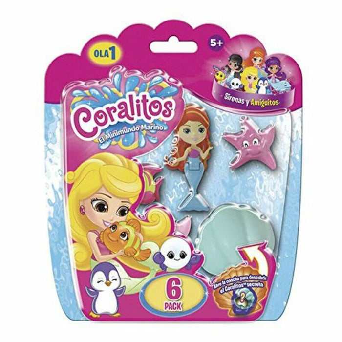 Set Animales para la Bañera BL. CORALITOS-SIRENA Y ANIMALITOS PACK 6,17.8X15X3.8 BIZAK Bizak 3507580 (6 pcs) (6 Unidades)