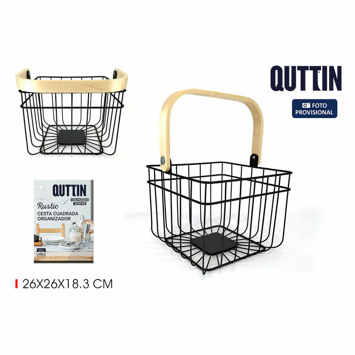 Quttin Rustic Multipurpose Basket 4 mm 28 x 26.5 x 22 cm (12 Units)