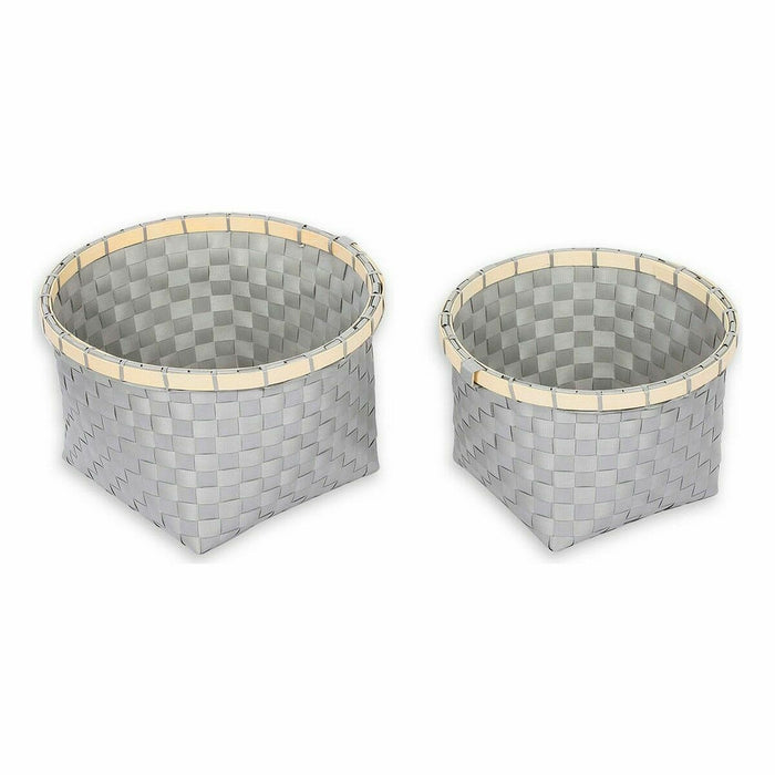 Confortime Plastic Basket Set 2 Pieces 26 x 26 x 17 cm Round