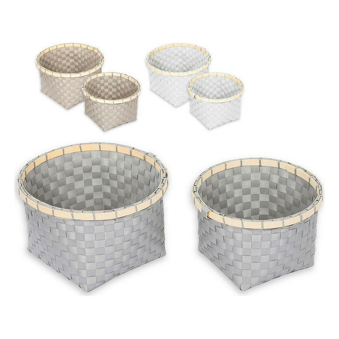 Confortime Plastic Basket Set 2 Pieces 26 x 26 x 17 cm Round