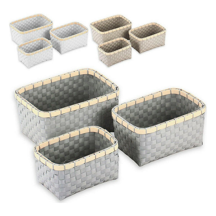 Confortime Plastic Basket Set, 3 Pieces, Rectangular