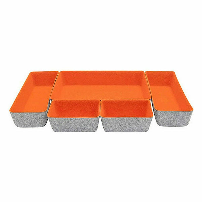 Confortime 5-Piece Felt Basket Set 27.5 x 20 x 5.3 cm (5 Pieces) (6 Units)