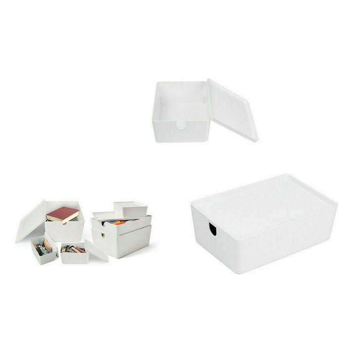 Confortime Stackable Organizer Box with Lid 26 x 17.5 x 8.5 cm (10 Units)