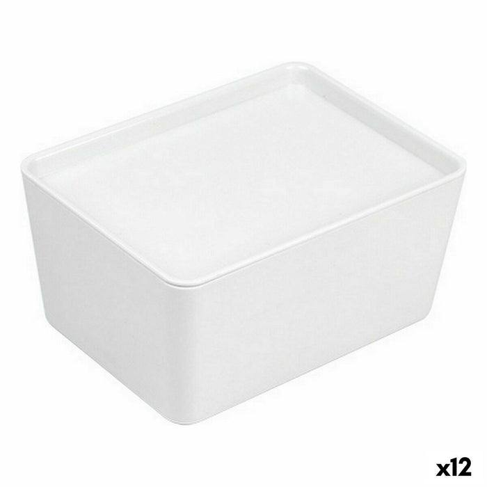 Confortime Stackable Organizer Box with Lid 17.5 x 13 x 8.5 cm (12 Units)
