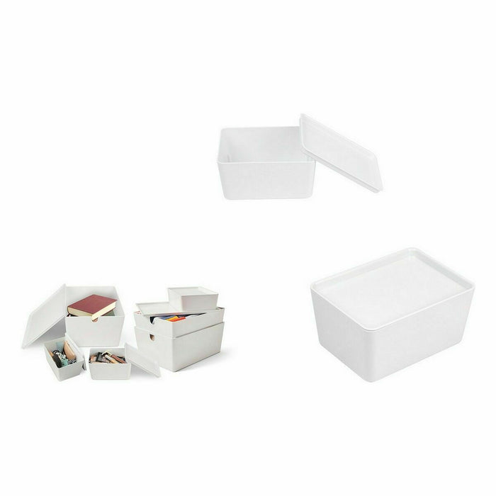 Confortime Stackable Organizer Box with Lid 17.5 x 13 x 8.5 cm (12 Units)