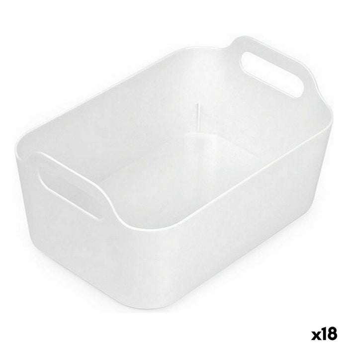Confortime White Multipurpose Basket 24 x 16.7 x 11.2 cm (18 Units)