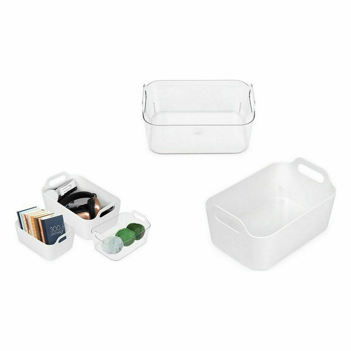Confortime White Multipurpose Basket 24 x 16.7 x 11.2 cm (18 Units)