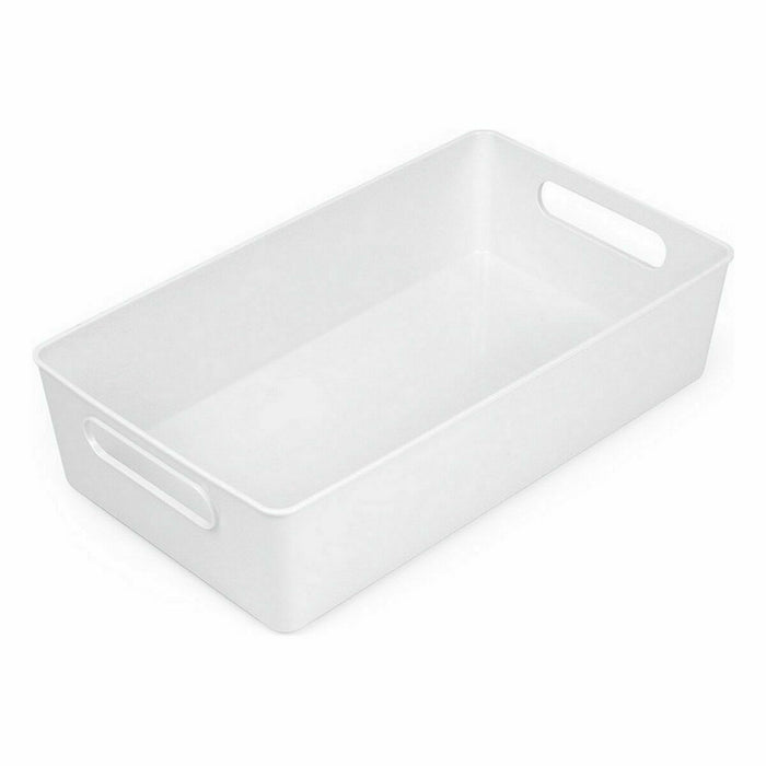 Confortime White Multipurpose Basket 38 x 22 x 9.5 cm (10 Units)