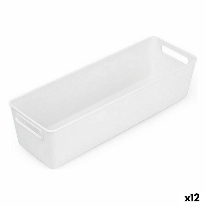 Confortime White Multipurpose Basket 38 x 12.7 x 9.5 cm (12 Units)