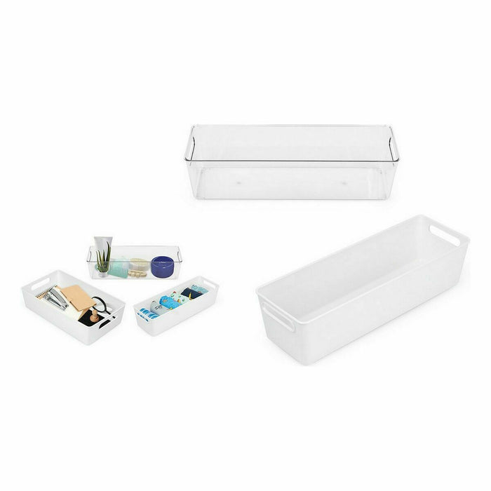 Confortime White Multipurpose Basket 38 x 12.7 x 9.5 cm (12 Units)