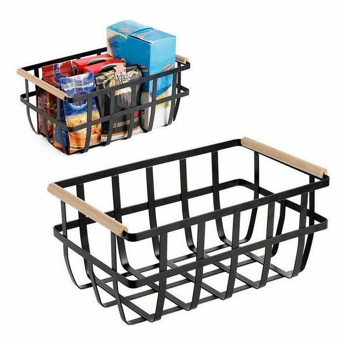 Confortime Multipurpose Basket Black 36 x 22 x 15.5 cm (6 Units)
