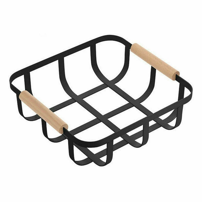 Confortime Multipurpose Basket Black 23 x 23 x 8 cm (6 Units)