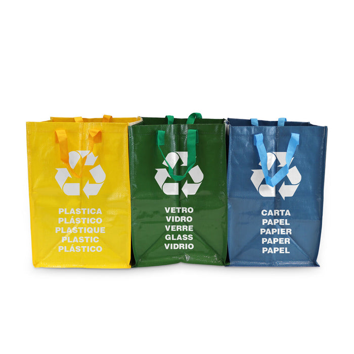 Confortime Raffia Recycling Bag Set, 3 Pieces