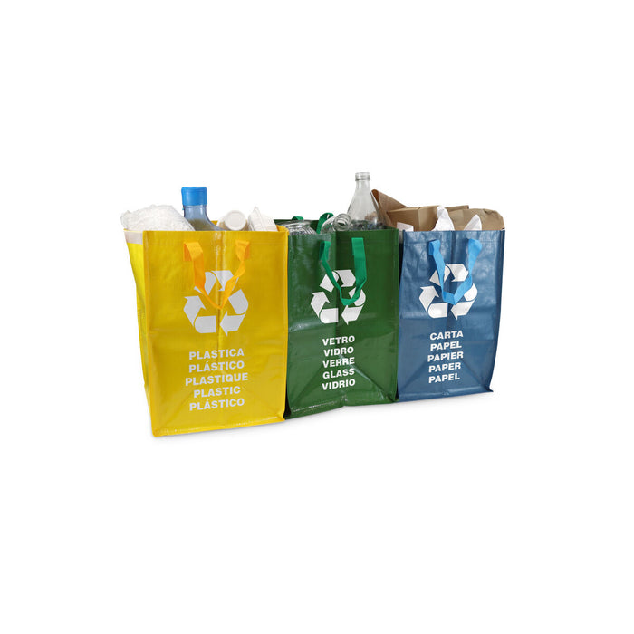 Confortime Raffia Recycling Bag Set, 3 Pieces