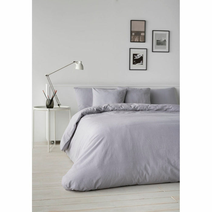 Naturals Gray Linen Duvet Cover