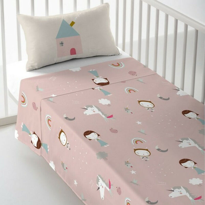 White Unicorn Indian Crib Sheet Set
