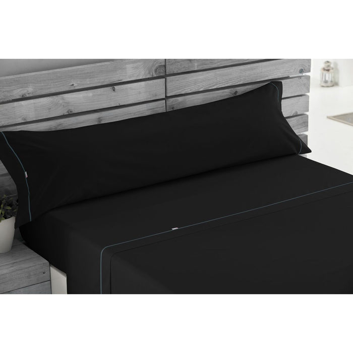 Juego de Sábanas Alexandra House Living Negro Cama de 160 4 Piezas