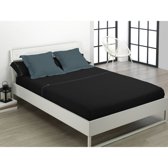 Juego de Sábanas Alexandra House Living Negro Cama de 180 4 Piezas