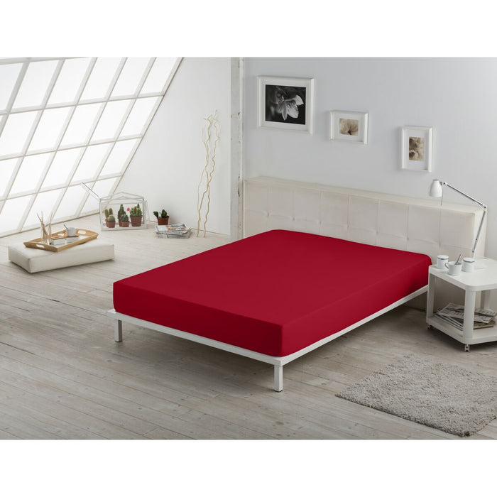 Alexandra House Living Fitted Sheet Burgundy 190/200 x 200 cm