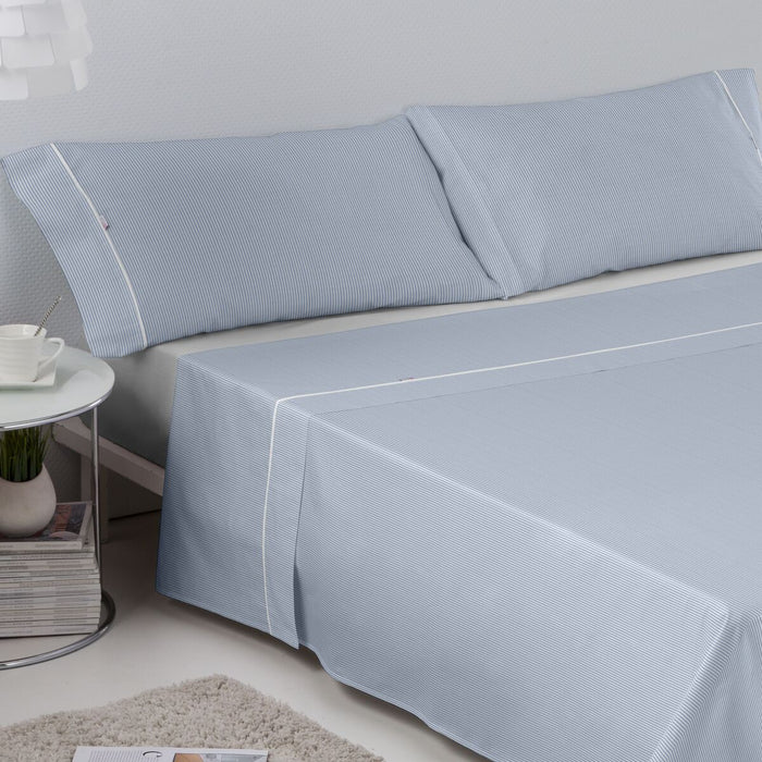Alexandra House Living Greta Blue Sheet Set, 200 cm Bed, 4 Pieces