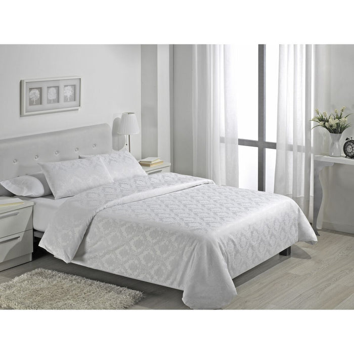 Alexandra House Living Vienna White Duvet Cover Set, 4 Pieces, 90 cm Bed