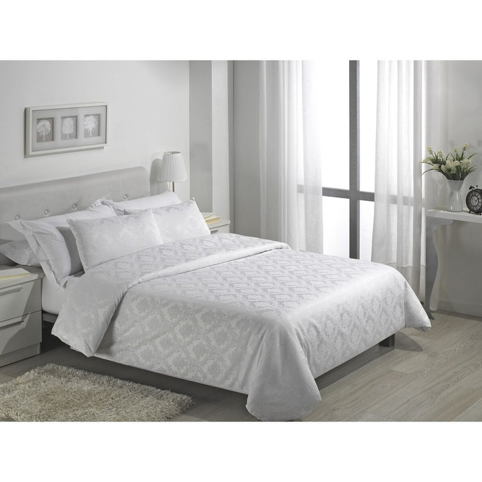 Alexandra House Living Vienna White Duvet Cover Set, 4 Pieces, 90 cm Bed