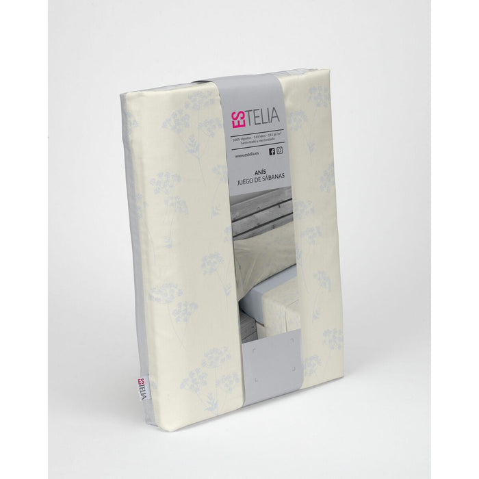 Juego de Sábanas Alexandra House Living Estelia Blanco Cálido Cama de 200 4 Piezas