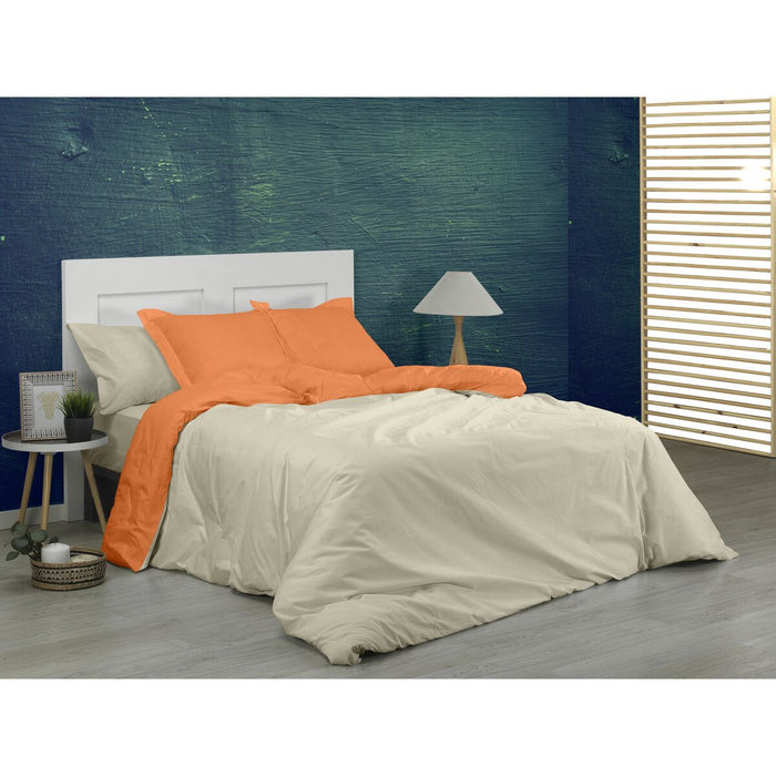 Funda Nórdica Alexandra House Living Naranja 180 x 220 cm Reversible Bicolor