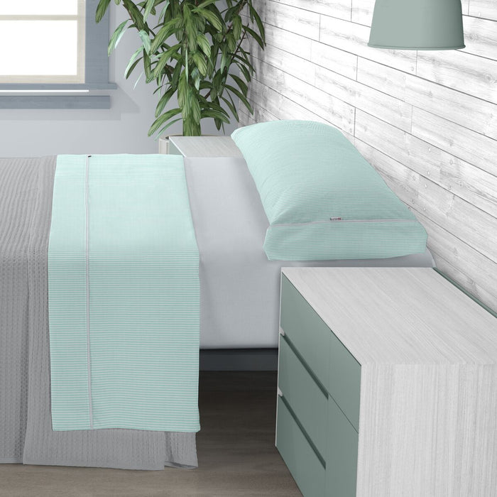Juego de Sábanas Alexandra House Living Greta Agua Aguamarina Cama de 90