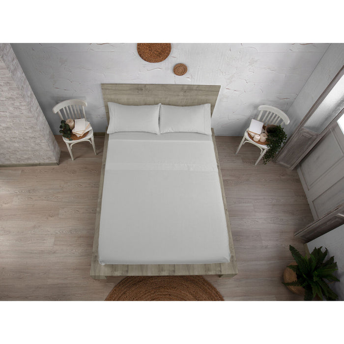 Juego de Sábanas Alexandra House Living QUTUN Gris Perla Cama de 90 3 Piezas