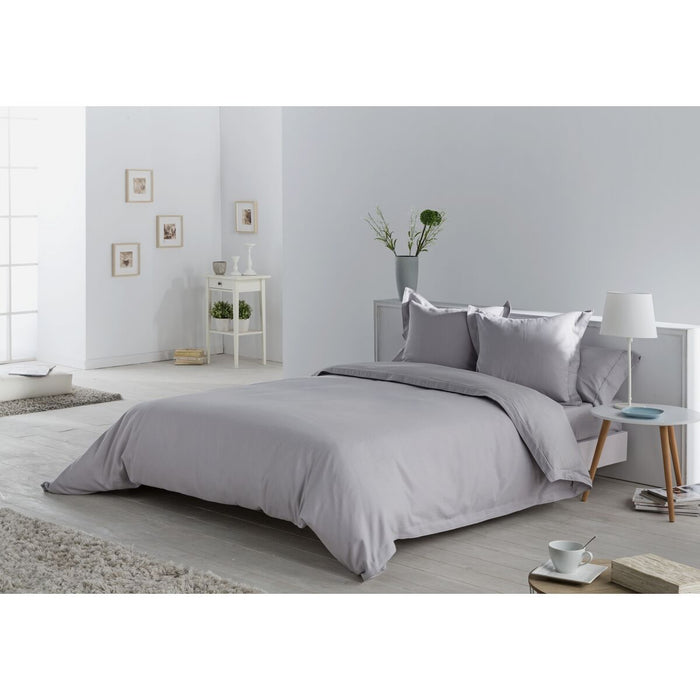Alexandra House Living Pearl Grey Herringbone Duvet Cover Set, 6 Pieces, 180 cm Bed