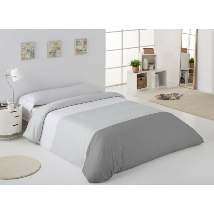 Alexandra House Living White Grey Duvet Cover Set 105 Bed 2 Pieces
