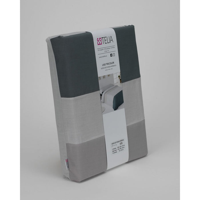 Alexandra House Living White Grey Duvet Cover Set 200 Bed 3 Pieces