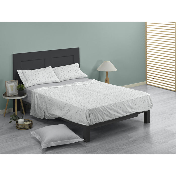 Juego de Sábanas Alexandra House Living Estelia Gris Cama de 160 4 Piezas